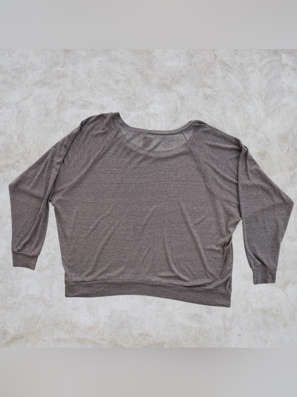 Supermaggie Elephant & Floral Heather Taupe Batwing Sleeve Graphic Knit Top, L - Picture 7 of 10